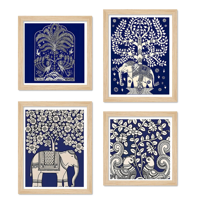 Handcrafted Style Wall Art Frame Set of 4