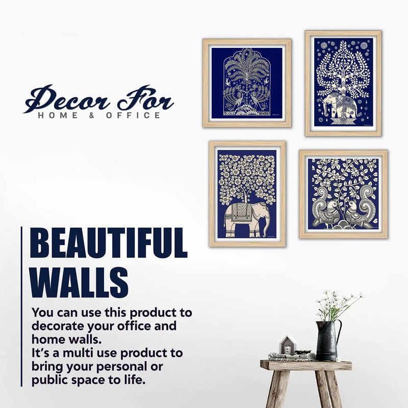 Handcrafted Style Wall Art Frame Set of 4