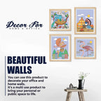 Handcrafted Style Bird Wall Art Frame Set of 4