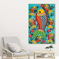 handcrafted-style-fish-canvas-painting-traditional-indian-wall-painting