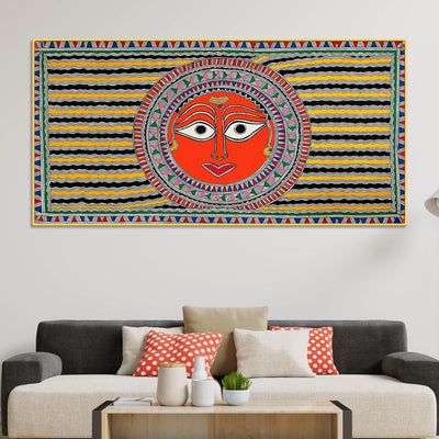 handcrafted-style-indian-sun-face-canvas-wall-decor-painting