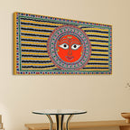 Handcrafted Style Indian Sun Face Canvas Wall Décor Painting