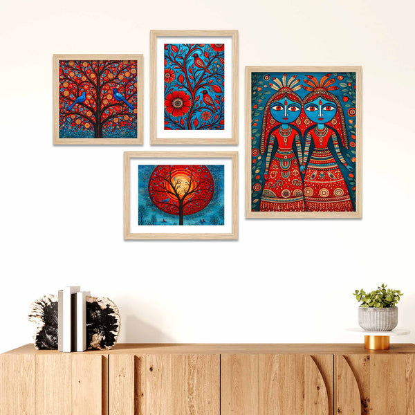 handcrafted-style-indian-wall-frame-set-of-four