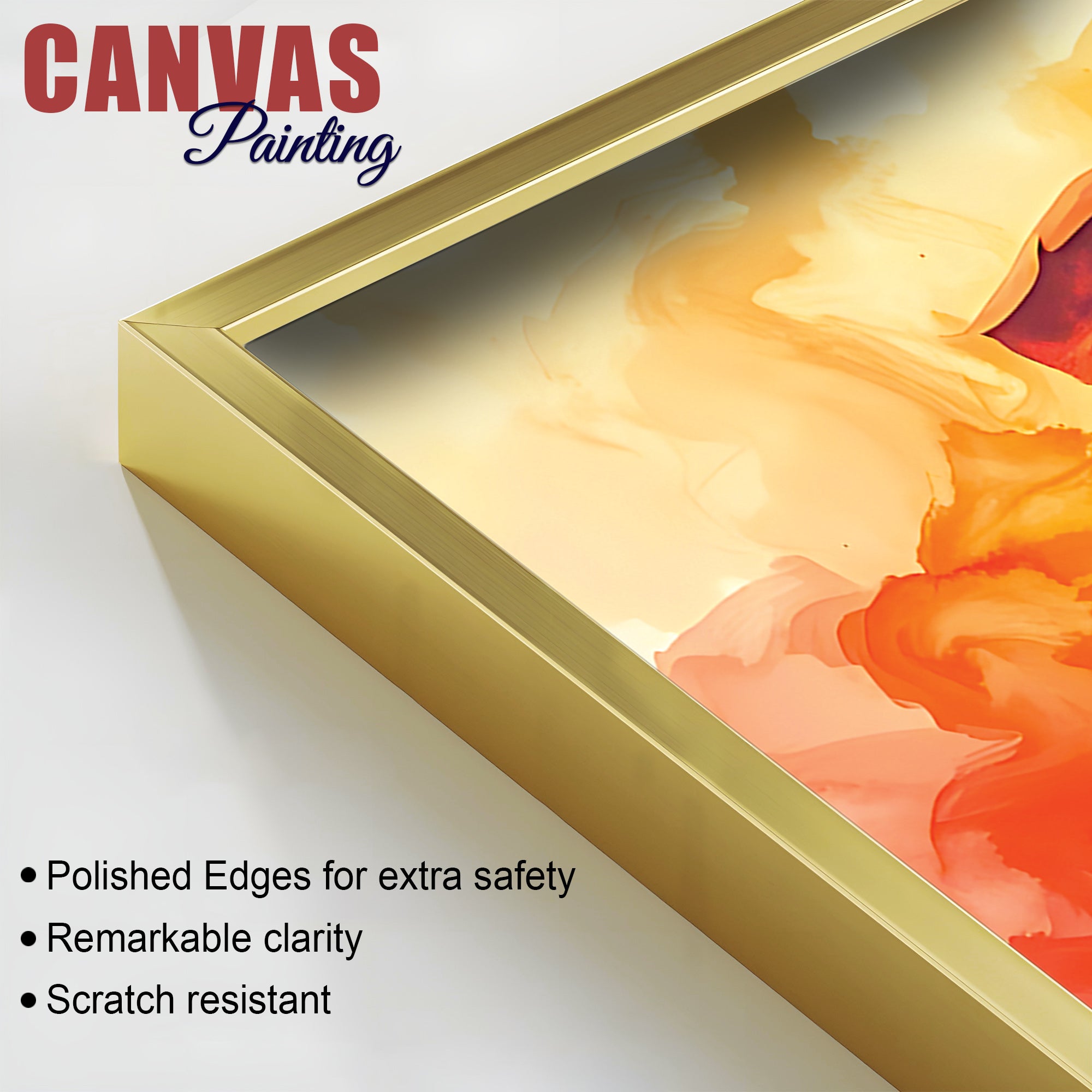 Handcrafted Style Lord Shri Ganpati Bappa Canvas Wall Painting for Home & Office Decoration – Modern Spiritual Wall Decor