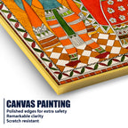 Handcrafted Style Madhubani Canvas Wall Painting for Home Decoration