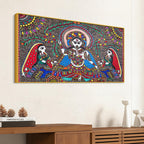 Handcrafted Style Madhubani Ganpati Canvas Wall Painting