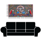 Handcrafted Style Madhubani Ganpati Canvas Wall Painting