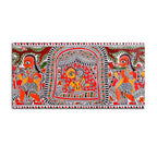Handcrafted Style Madhubani Indian Art Canvas Painting