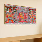 Handcrafted Style Madhubani Indian Art Canvas Painting