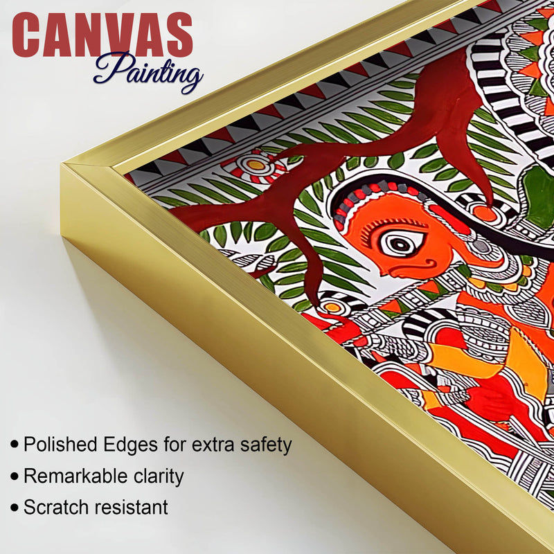 Handcrafted Style Madhubani Indian Art Canvas Painting
