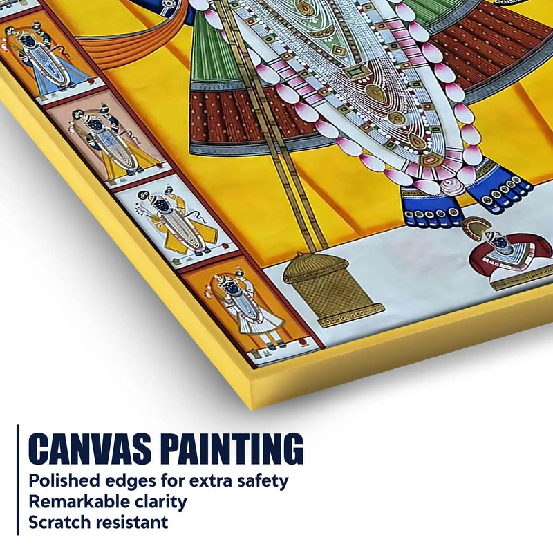 Handmade Style Shrinathji Devotional Pichwai Canvas Wall Painting