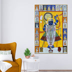 Handmade Style Shrinathji Devotional Pichwai Canvas Wall Painting