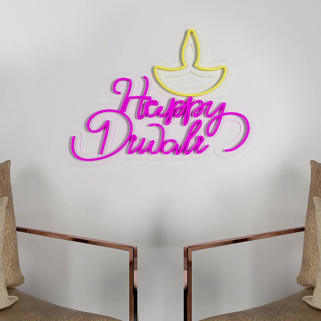 Happy Diwali Design Neon LED Light