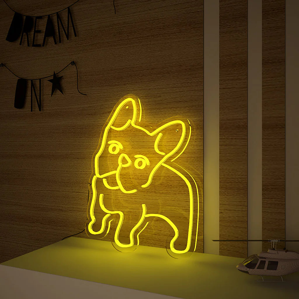 Happy Pug Dog Neon LED Light