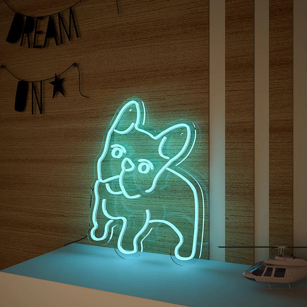 Happy Pug Dog Neon LED Light