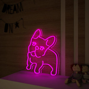 Happy Pug Dog Neon LED Light