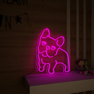 Happy Pug Dog Neon LED Light