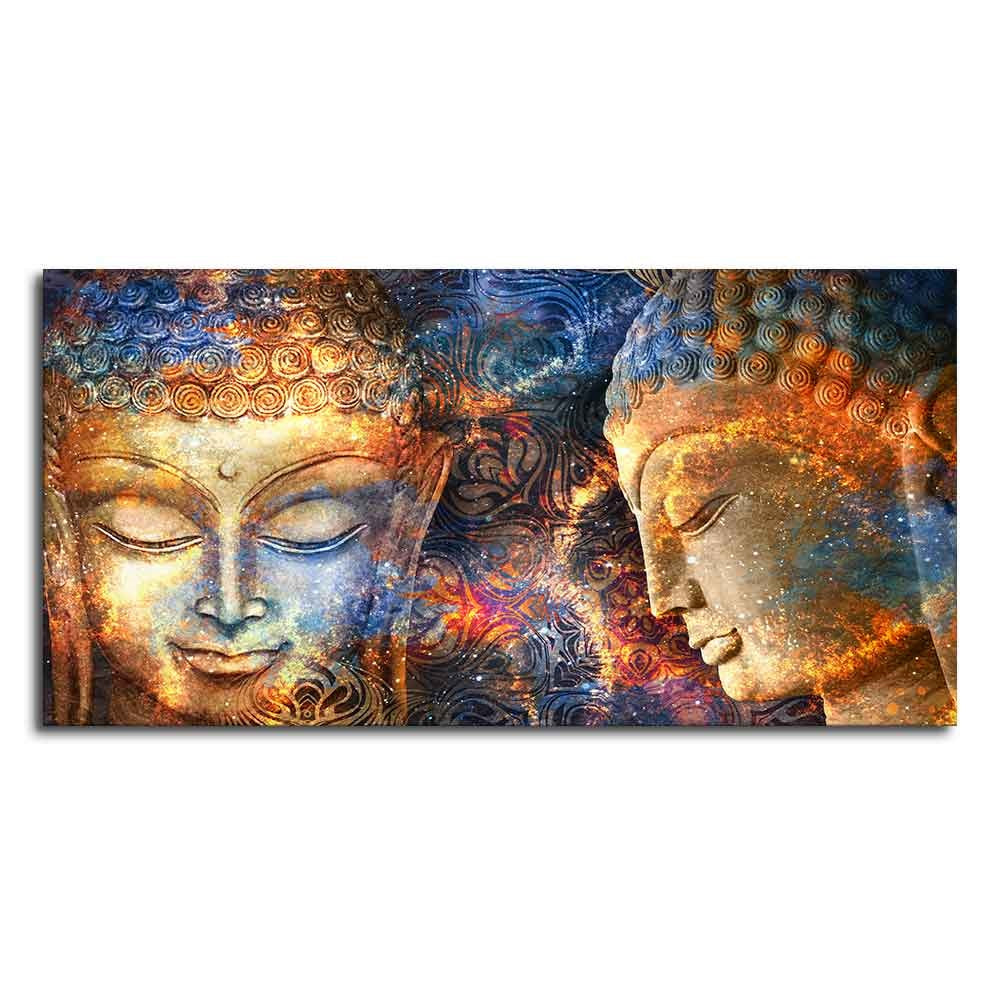 Golden Head of Lord Buddha Canvas Wall Painting