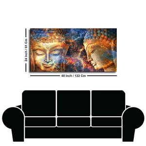 Golden Head of Lord Buddha Canvas Wall Painting