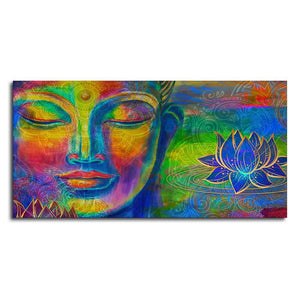 Head of Lord Buddha Colorful Wall Painting