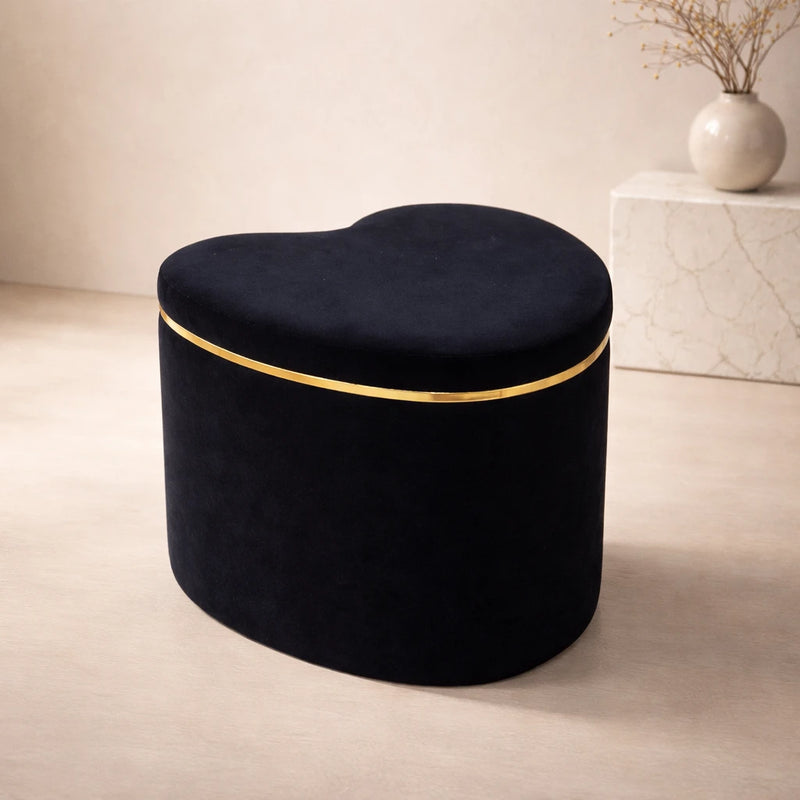 heart-shaped-black-velvet-ottoman-with-gold-trim