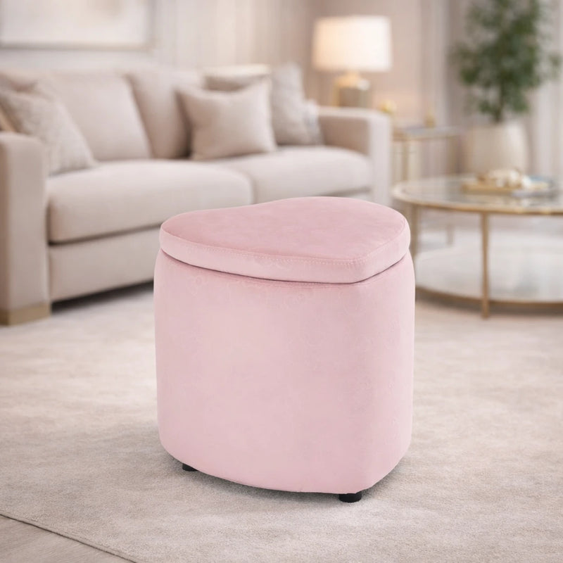 heart-shaped-storage-velvet-fabric-padded-makeup-stool
