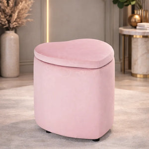heart-shaped-storage-velvet-fabric-padded-makeup-stool