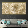 Heavenly Blossom Lady Floral Relief 3D Canvas Wall Painting