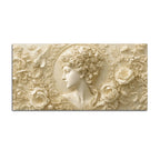Heavenly Blossom Lady Floral Relief 3D Effect Canvas Wall Painting