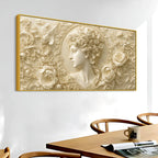 Heavenly Blossom Lady Floral Relief 3D Effect Canvas Wall Painting