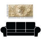 Heavenly Blossom Lady Floral Relief 3D Effect Canvas Wall Painting