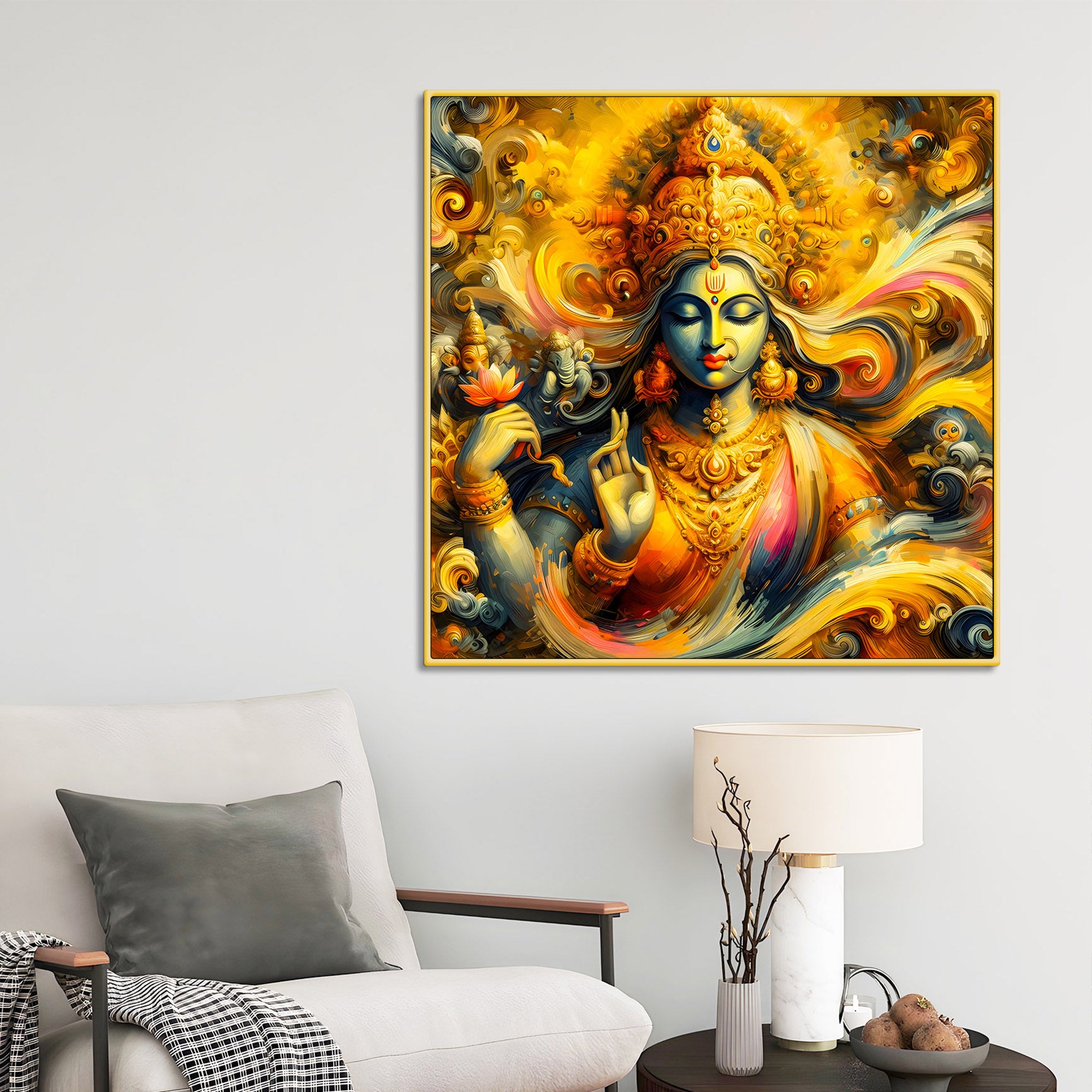 Heavenly Goddess Portrait Premium Wall Painting