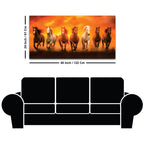 Herd of Seven Horses Running at Sunrise Premium Wall Painting
