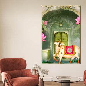 heritage-cow-lotus-indian-sacred-animal-canvas-wall-painting