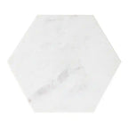 Hexagon Shape Marble Top Golden Stand Side Table