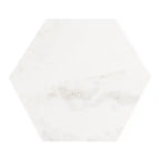 Hexagon Shape Marble Top Silver Stand Side Table