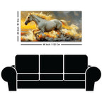 High Speed White Stallion Abstract Canvas Wall Painting