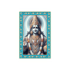 Hindu Deity Vishnu Floral Border Vertical Wall Painting