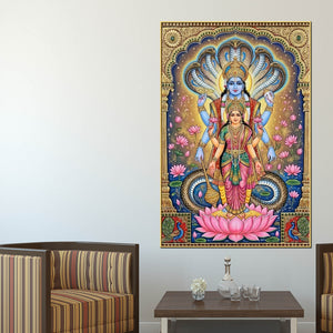 hindu-devotional-lakshmi-vishnu-canvas-painting-for-religious-decor