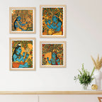 Hindu Devotional Wall Art Frame Set of 4