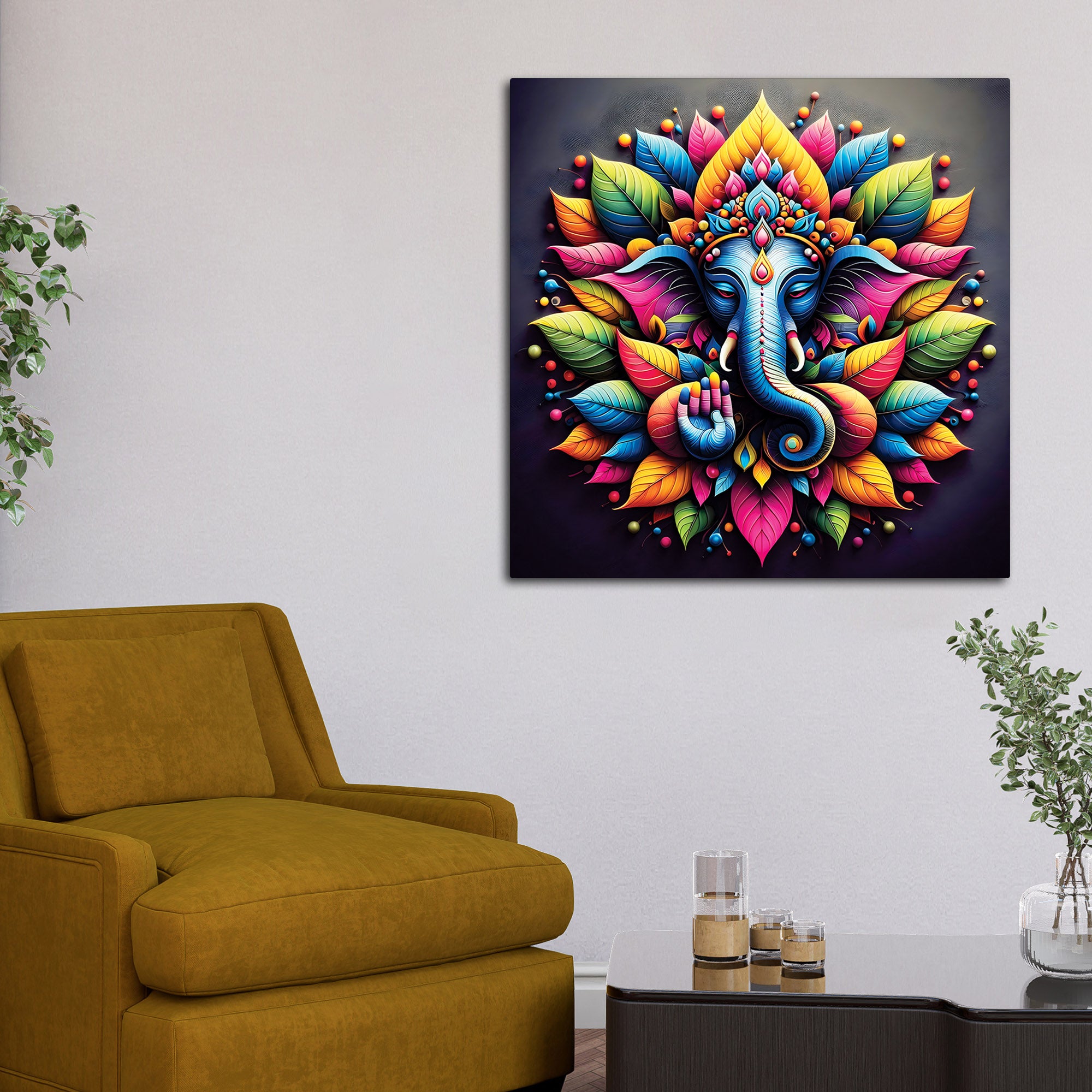 Hindu Ganesh Ji Wall Painting