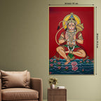 Hindu God Hanuman Ji Blessing Pose Canvas Painting