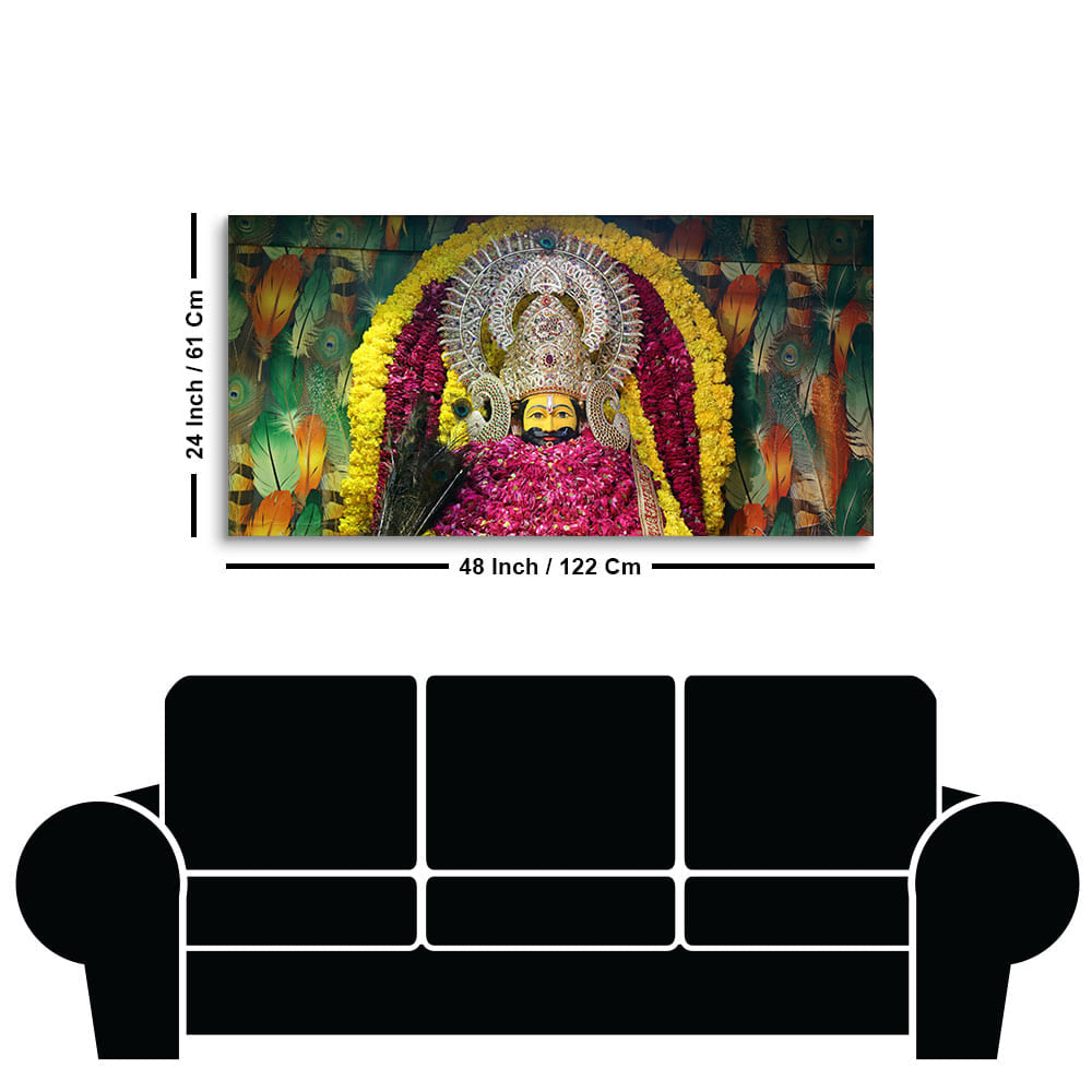 Hindu God Khatu Shyam Baba Premium Canvas Wall Painting