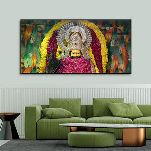 Hindu God Khatu Shyam Baba Premium Canvas Wall Painting