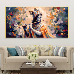 Hindu God Krishna Artistic Painting for Wall Decoration