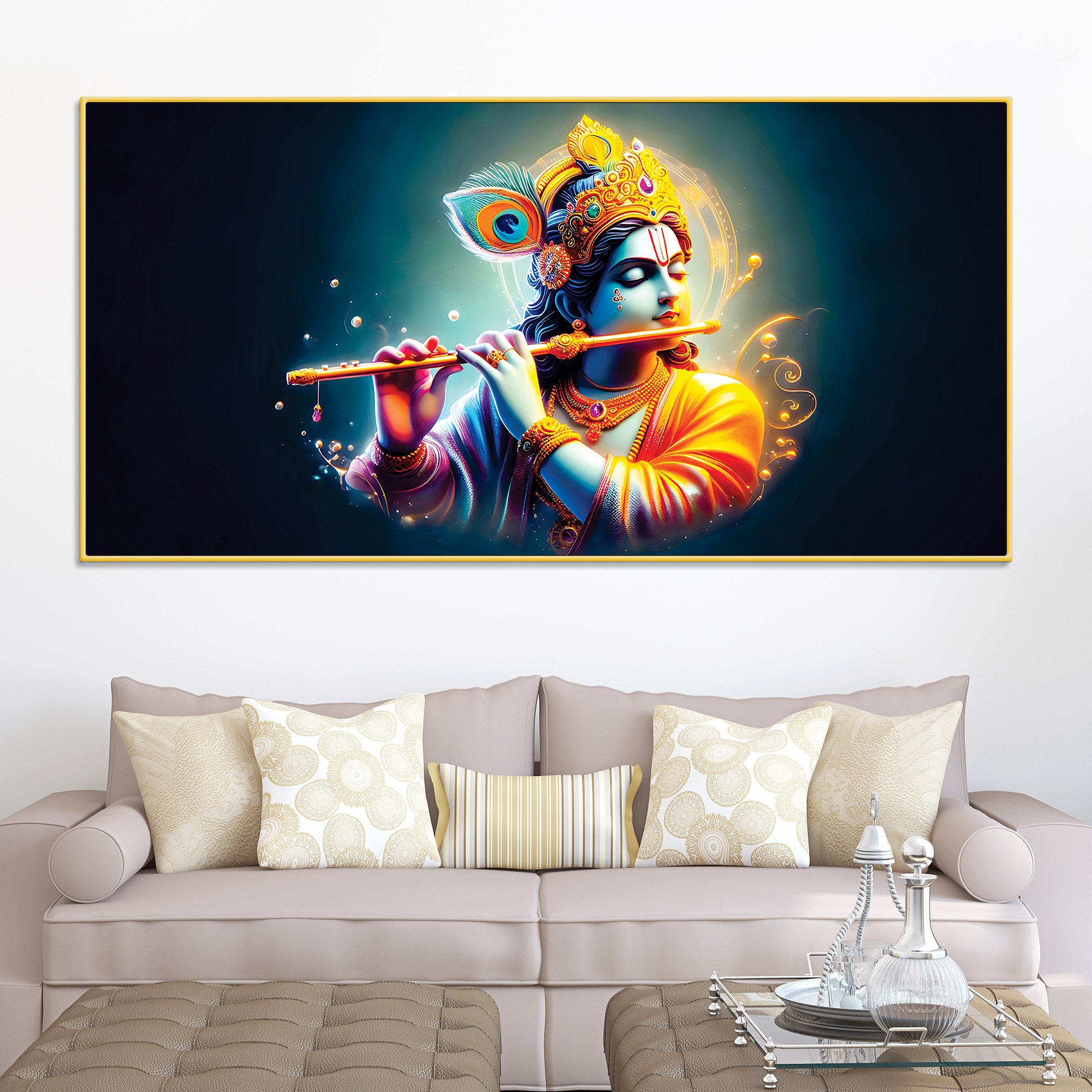 Hindu God Lord Krishna Painting for Wall Decoration