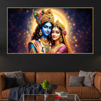 Hindu God Radha Krishna Crystal Glass Painting for Home Décor