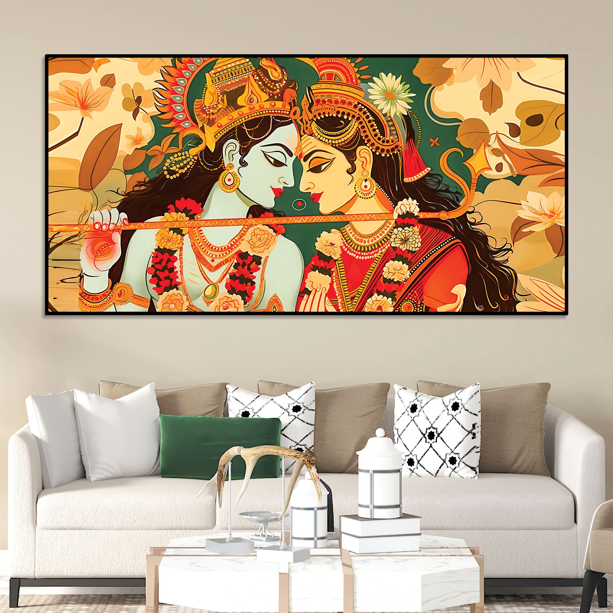 Hindu God Radha Krishna Painting for Elegant Home Decoration