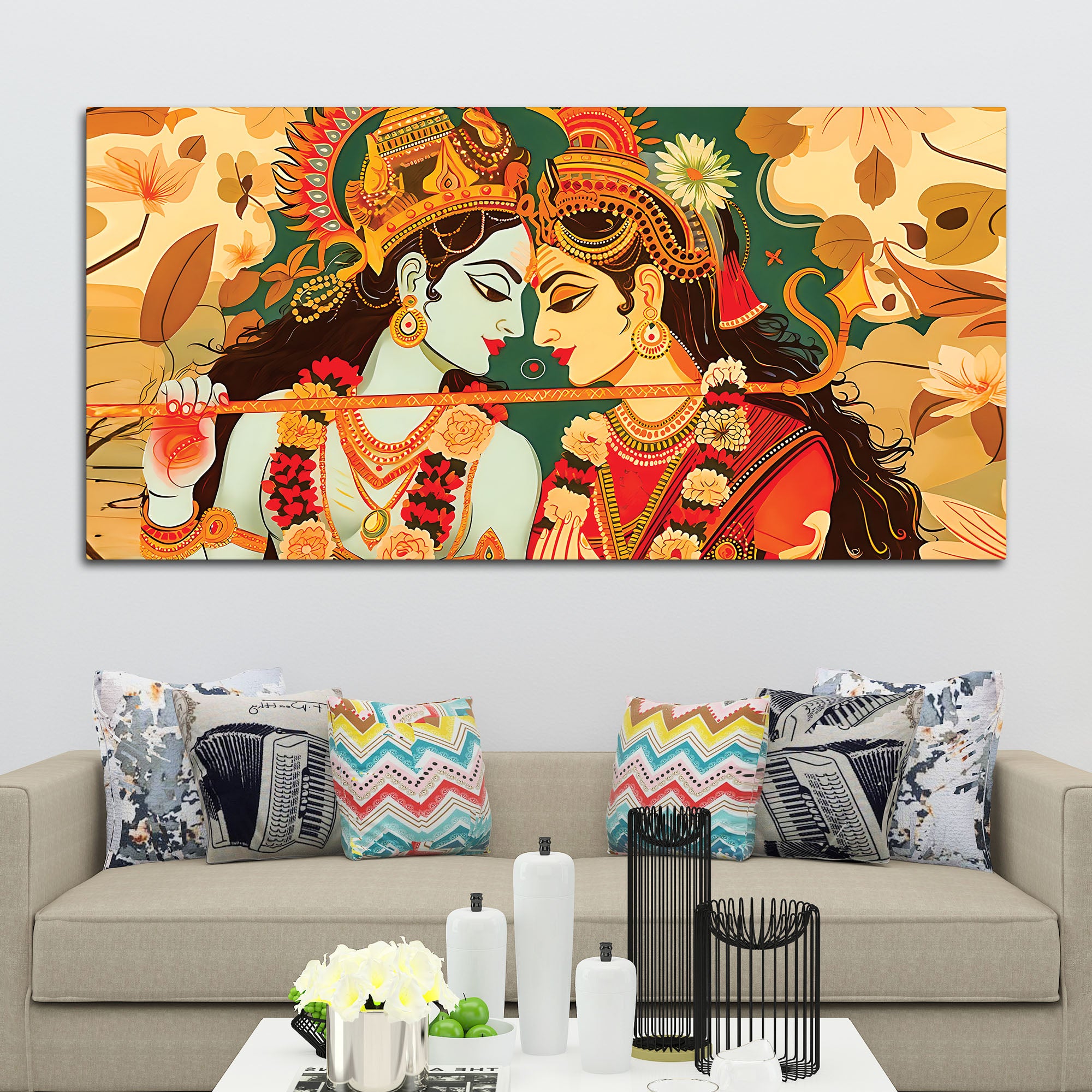 Hindu God Radha Krishna Painting for Elegant Home Decoration