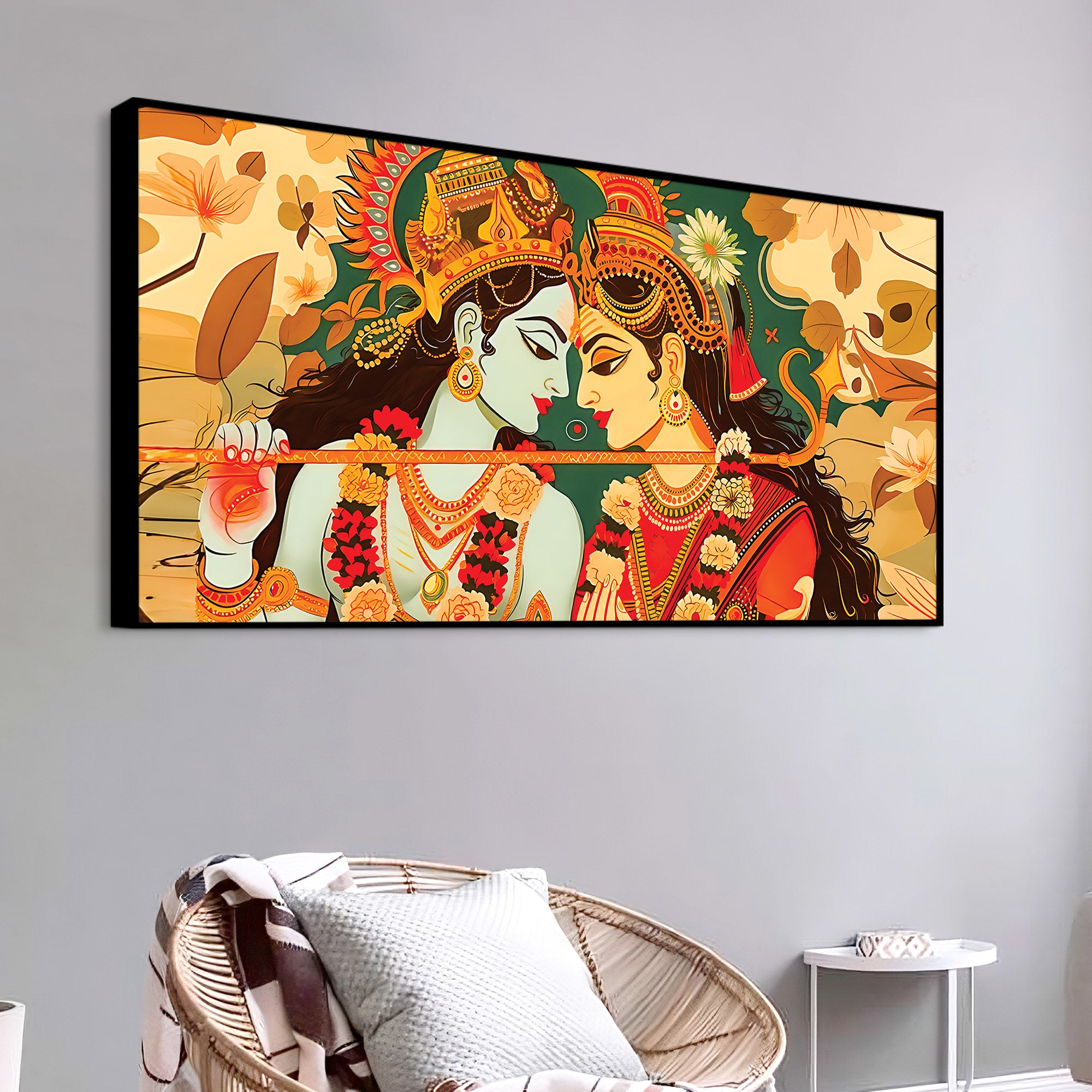 Hindu God Radha Krishna Painting for Elegant Home Decoration